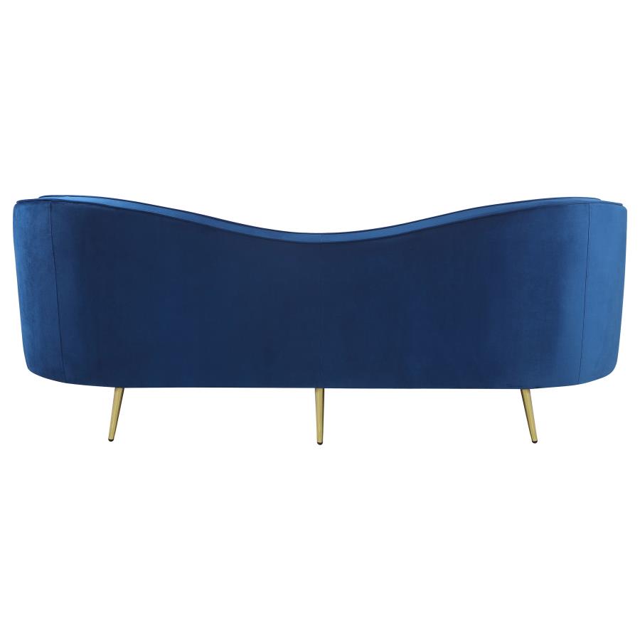 (image for) Sophia Upholstered Channel Tufted Sofa Blue