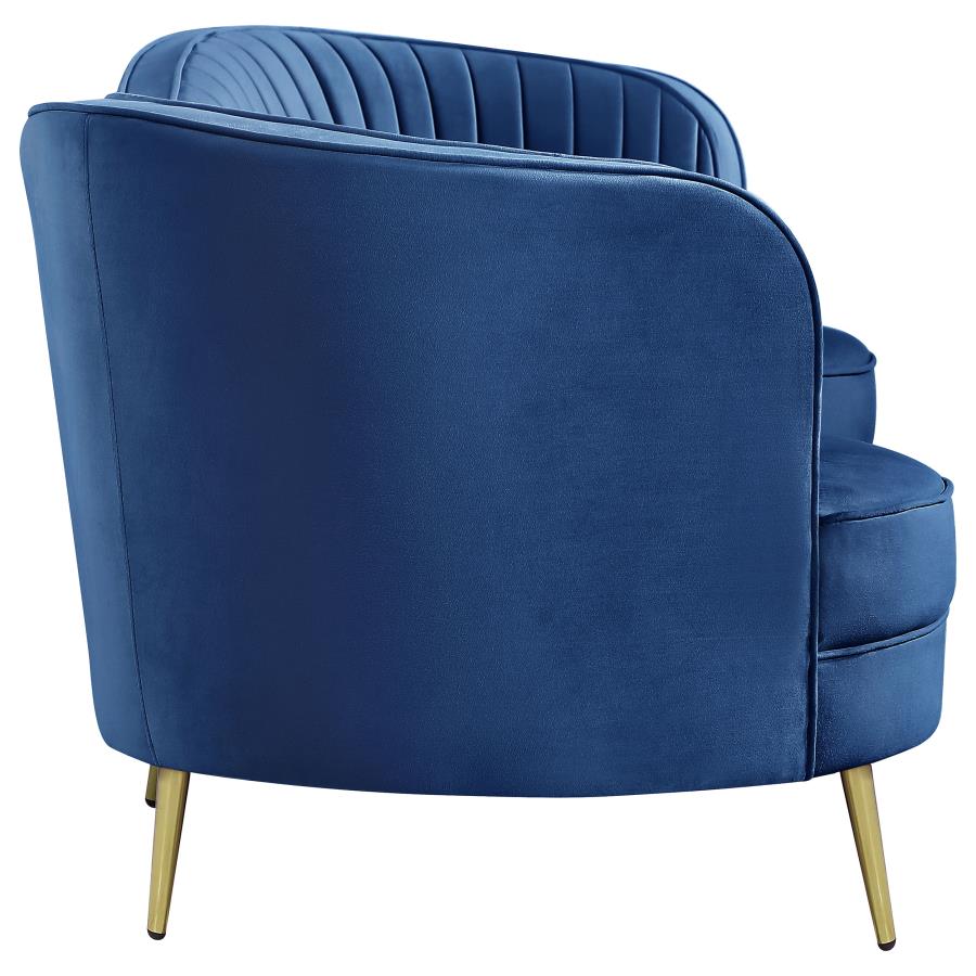 (image for) Sophia Upholstered Channel Tufted Sofa Blue