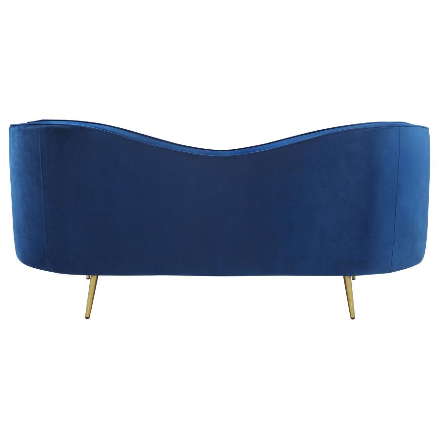 (image for) Sophia Upholstered Channel Tufted Loveseat Blue