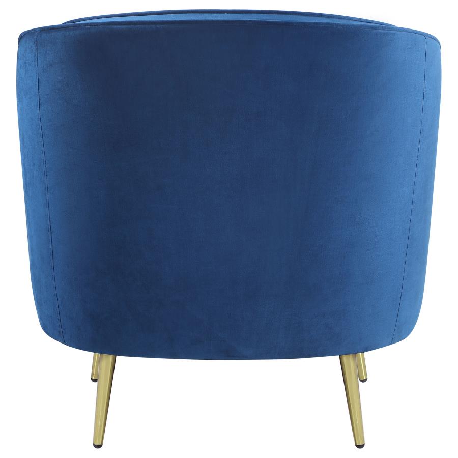 (image for) Sophia Upholstered Channel Tufted Barrel Accent Chair Blue