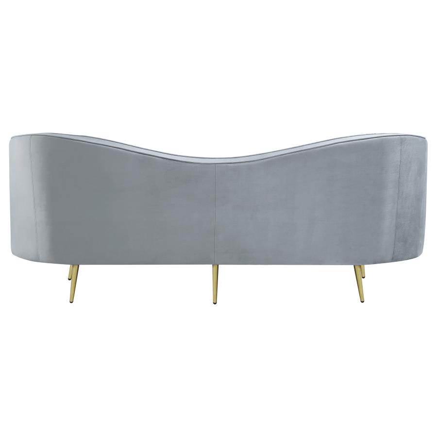 (image for) Sophia Upholstered Channel Tufted Sofa Grey