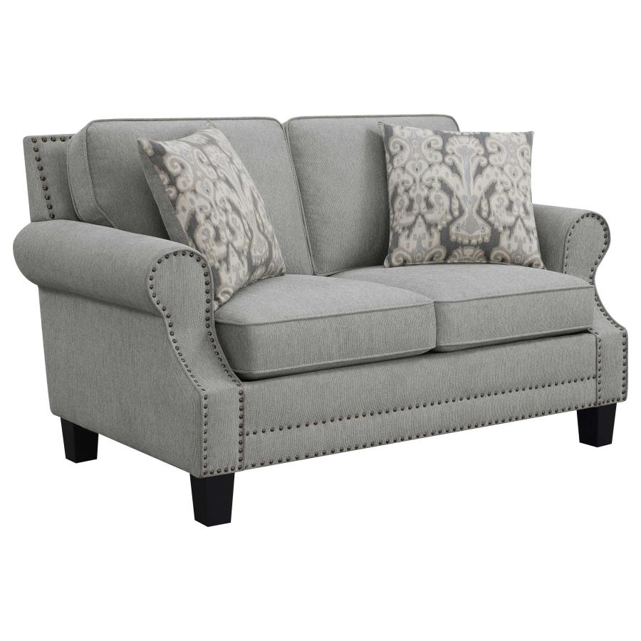 (image for) Sheldon Upholstered Living Room Set with Rolled Arms Grey