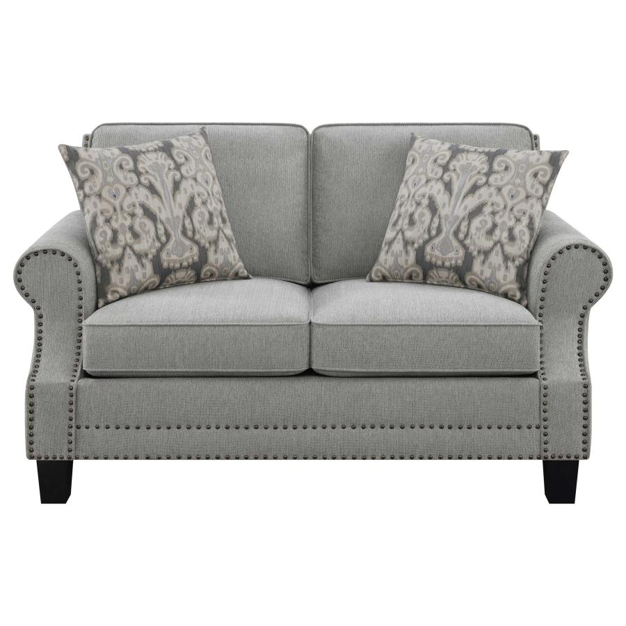 (image for) Sheldon Upholstered Living Room Set with Rolled Arms Grey