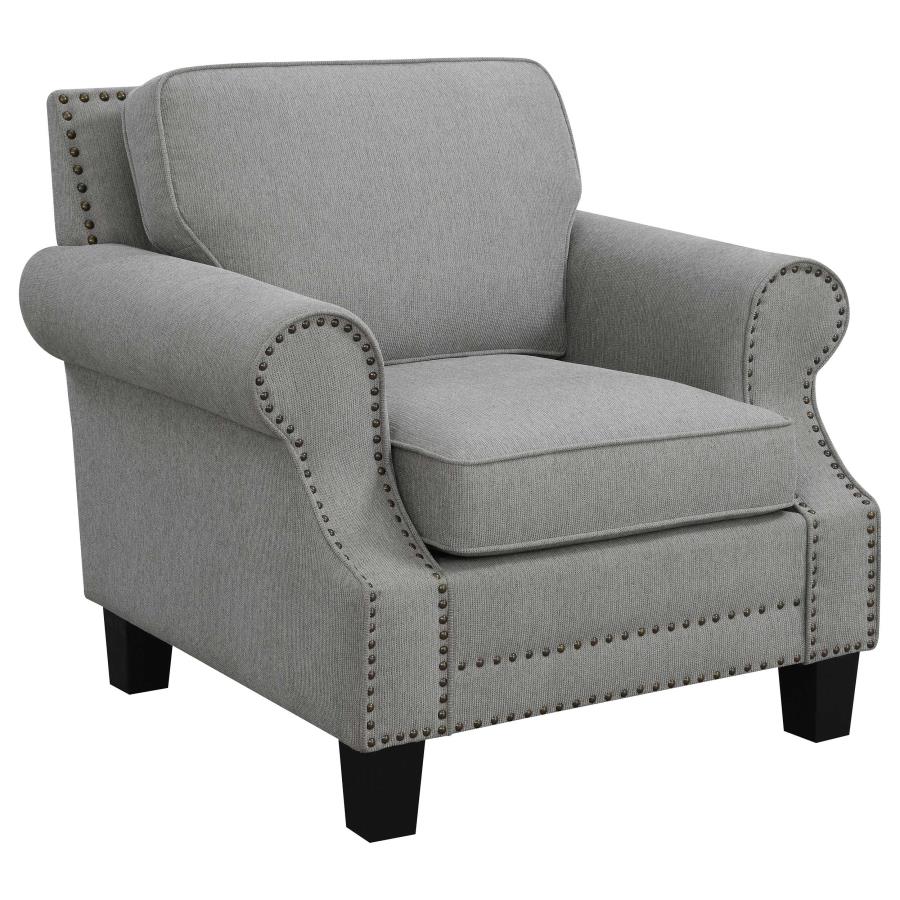 (image for) Sheldon Upholstered Living Room Set with Rolled Arms Grey