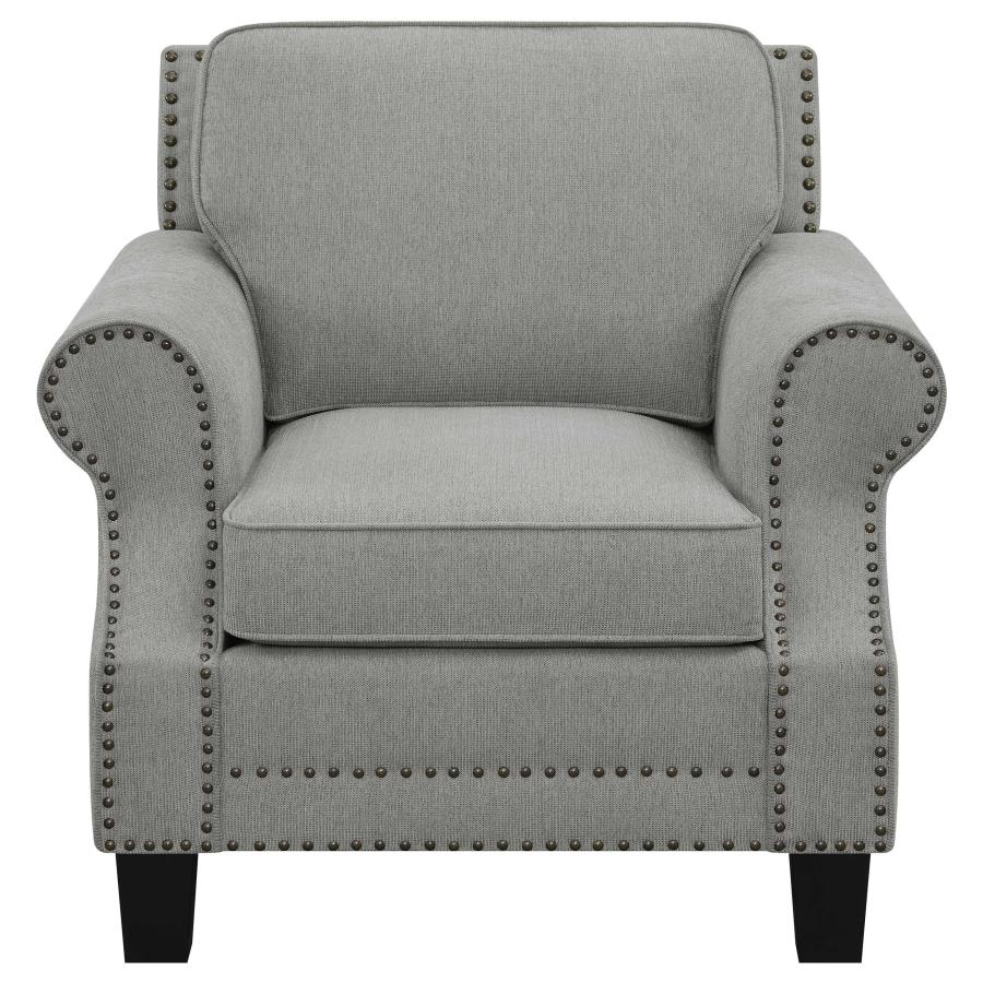 (image for) Sheldon Upholstered Living Room Set with Rolled Arms Grey