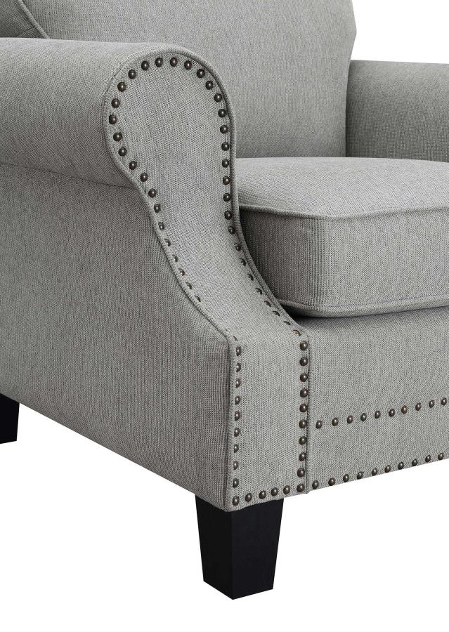 (image for) Sheldon Upholstered Living Room Set with Rolled Arms Grey