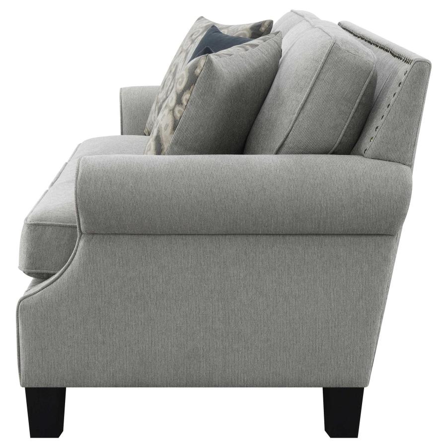 (image for) Sheldon Upholstered Sofa with Rolled Arms Grey