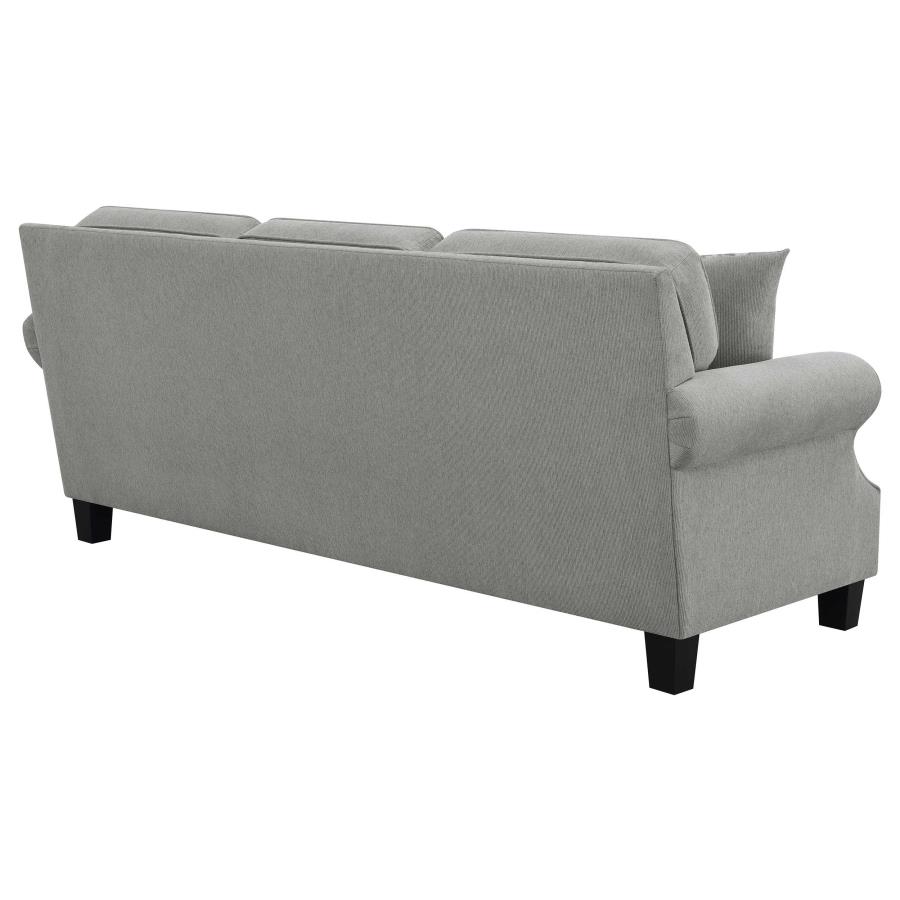 (image for) Sheldon Upholstered Sofa with Rolled Arms Grey