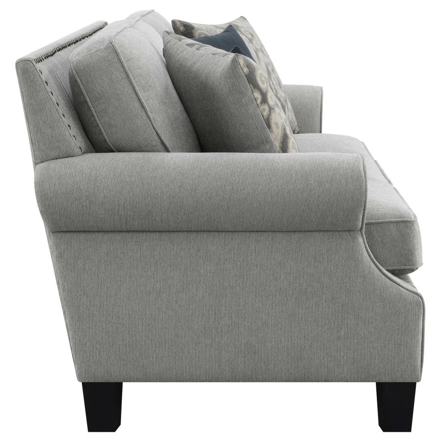 (image for) Sheldon Upholstered Sofa with Rolled Arms Grey