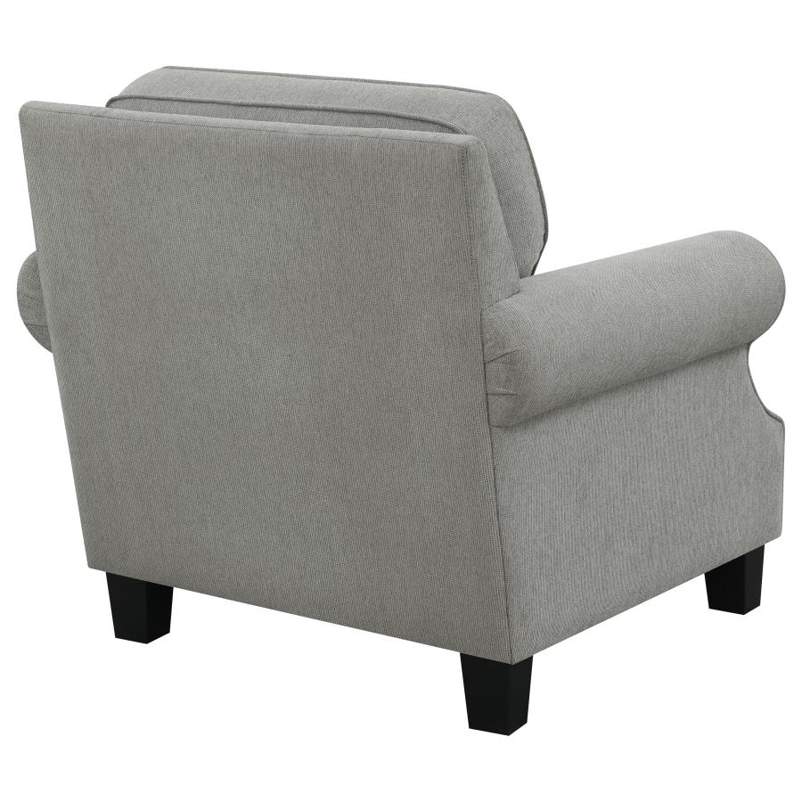 (image for) Sheldon Upholstered Rolled Arm Accent Chair Grey