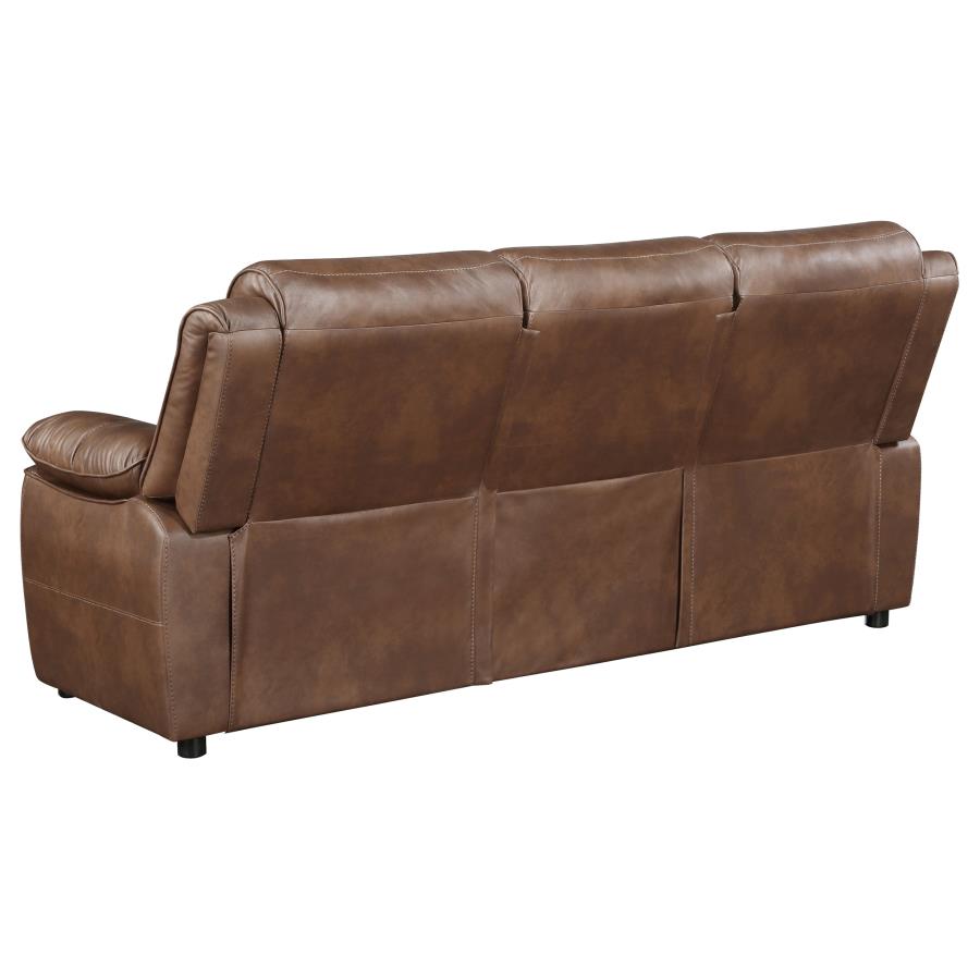 (image for) Ellington Upholstered Padded Arm Sofa Dark Brown