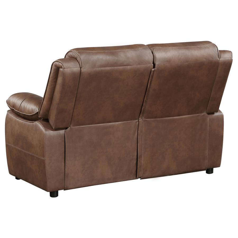 (image for) Ellington Upholstered Padded Arm Loveseat Dark Brown