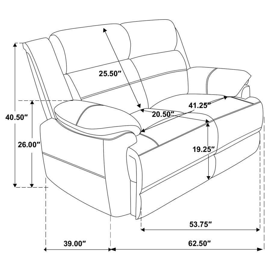 (image for) Ellington Upholstered Padded Arm Loveseat Dark Brown