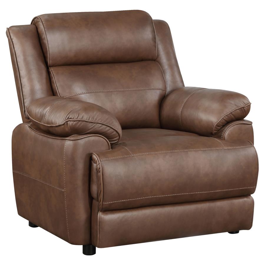 (image for) Ellington Upholstered Padded Arm Accent Chair Dark Brown - Click Image to Close