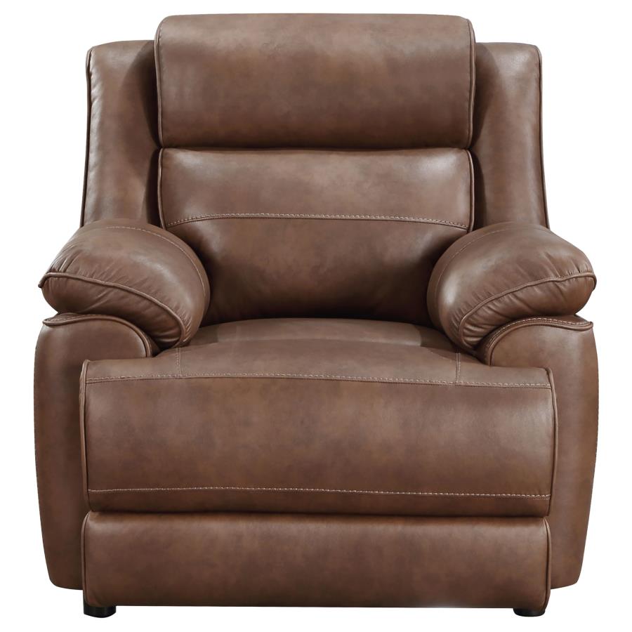 (image for) Ellington Upholstered Padded Arm Accent Chair Dark Brown