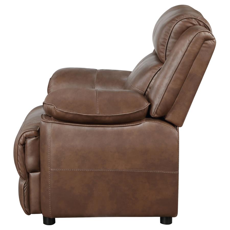 (image for) Ellington Upholstered Padded Arm Accent Chair Dark Brown