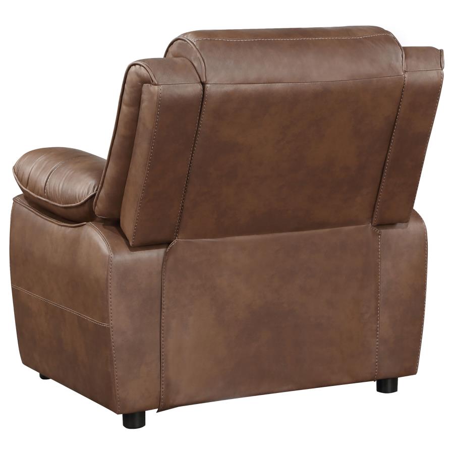 (image for) Ellington Upholstered Padded Arm Accent Chair Dark Brown