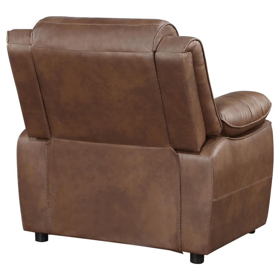 (image for) Ellington Upholstered Padded Arm Accent Chair Dark Brown