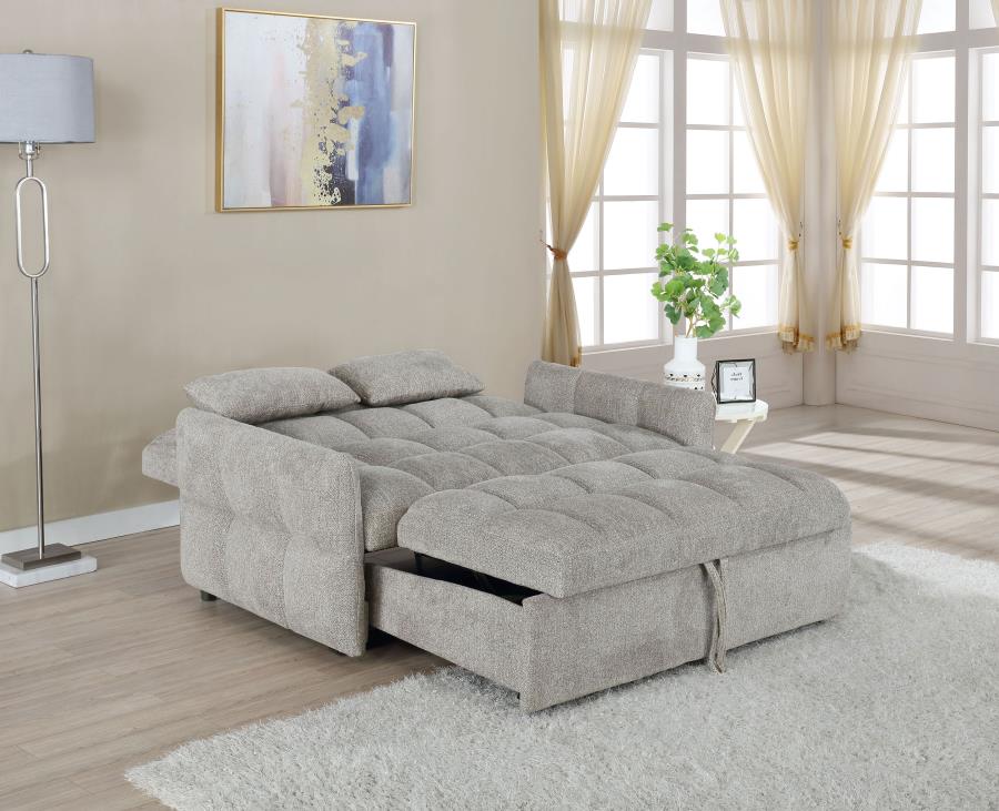 (image for) Cotswold Upholstered Convertible Sleeper Sofa Bed Light Grey