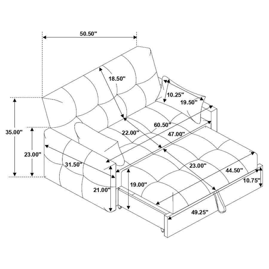 (image for) Cotswold Upholstered Convertible Sleeper Sofa Bed Light Grey