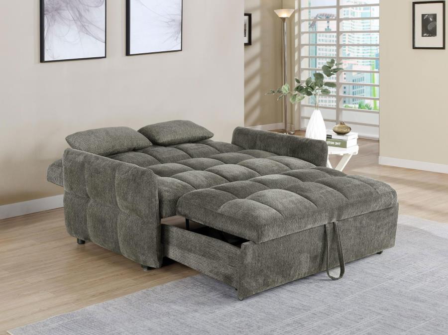 (image for) Cotswold Upholstered Convertible Sleeper Sofa Bed Dark Grey