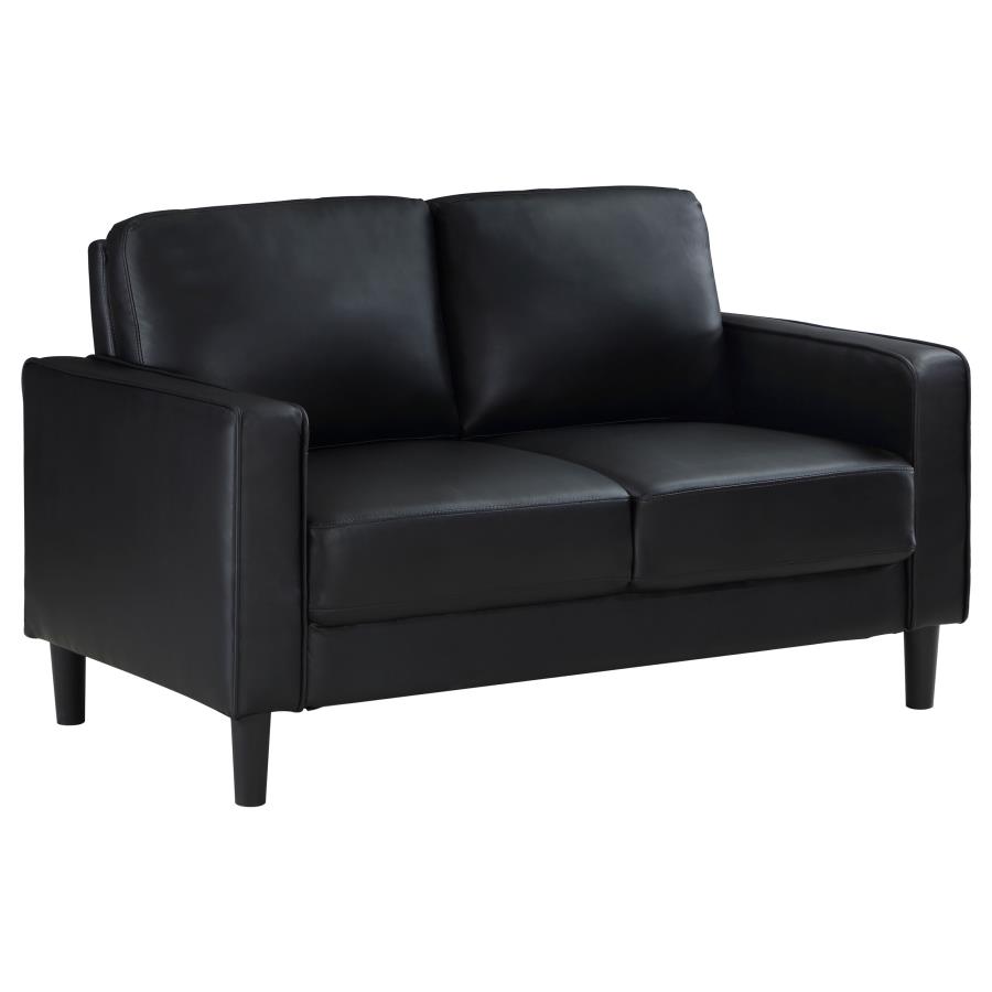 (image for) Ruth Upholstered Track Arm Loveseat Black