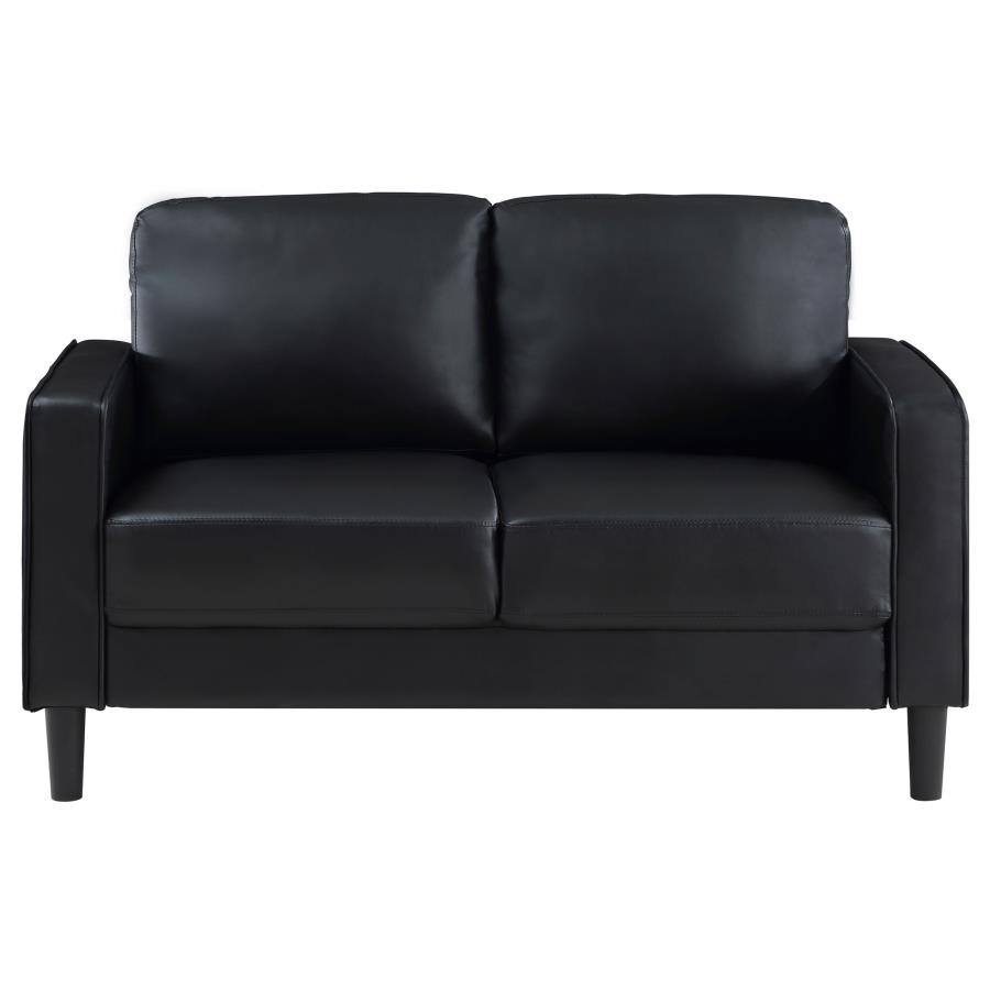 (image for) Ruth Upholstered Track Arm Loveseat Black