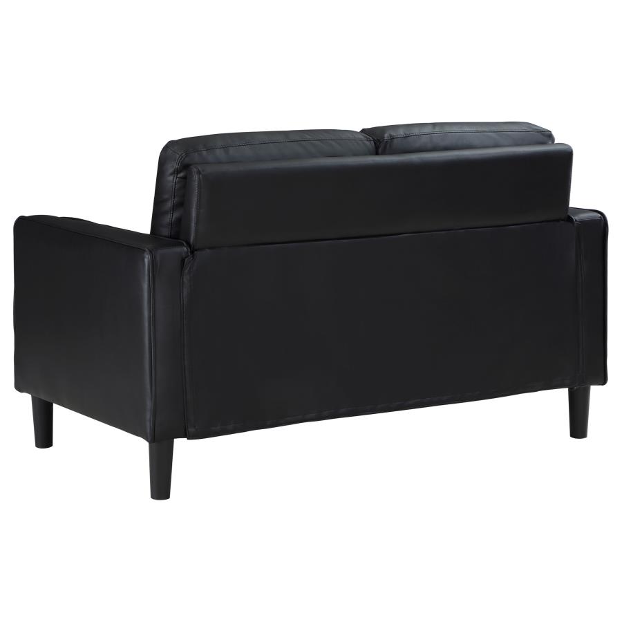 (image for) Ruth Upholstered Track Arm Loveseat Black