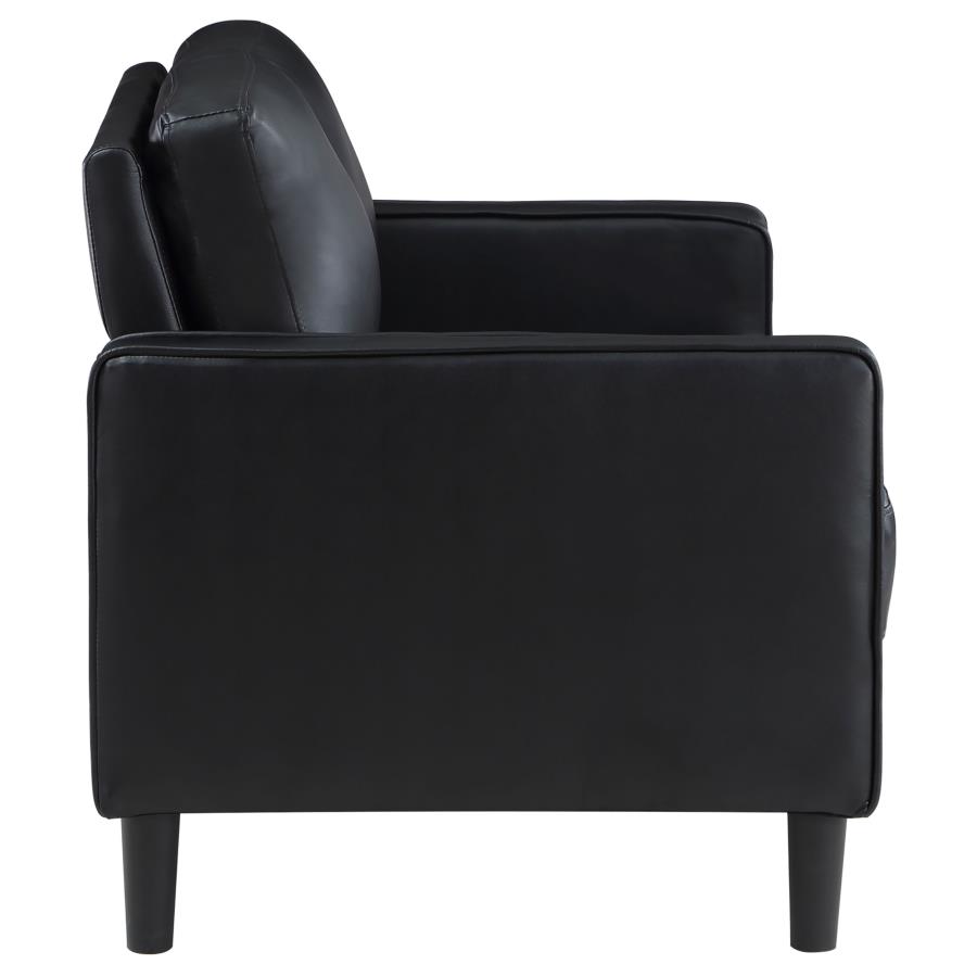 (image for) Ruth Upholstered Track Arm Loveseat Black