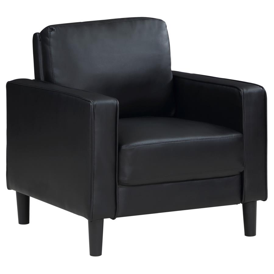 (image for) Ruth Upholstered Track Arm Accent Chair Black - Click Image to Close