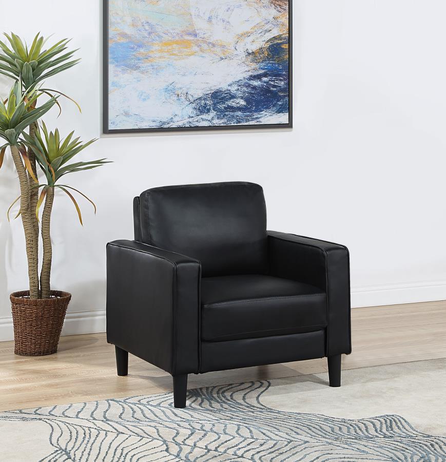 (image for) Ruth Upholstered Track Arm Accent Chair Black