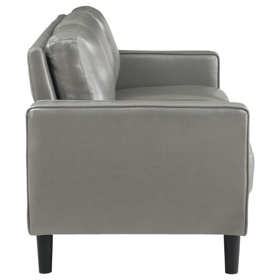 (image for) Ruth 2-piece Upholstered Track Arm Sofa Set Grey