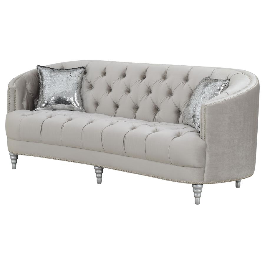 (image for) Avonlea Upholstered Sloped Arm Sofa Grey Velvet