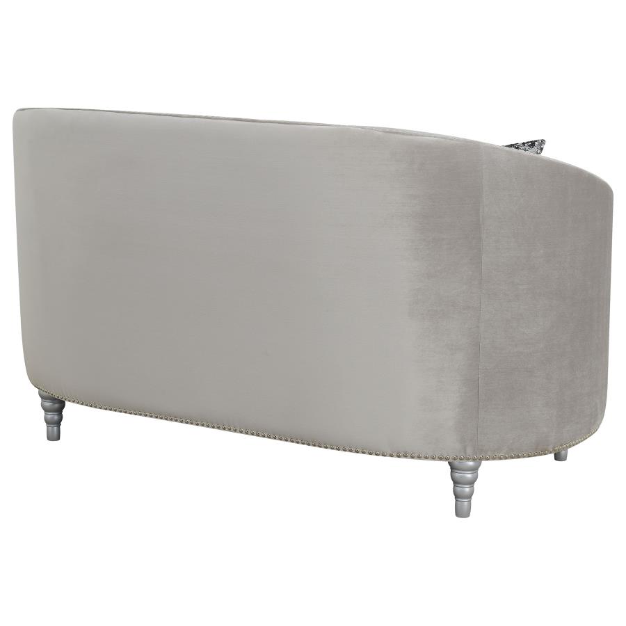 (image for) Avonlea Upholstered Sloped Arm Sofa Grey Velvet