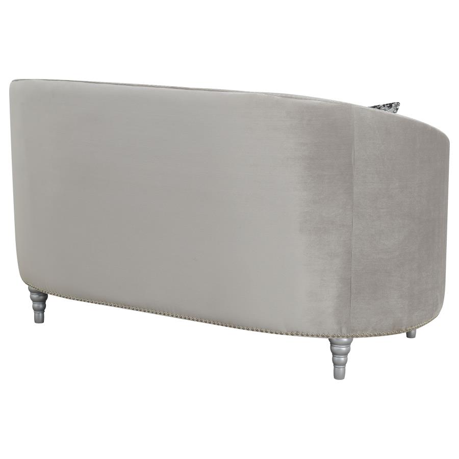 (image for) Avonlea Upholstered Sloped Arm Loveseat Grey Velvet