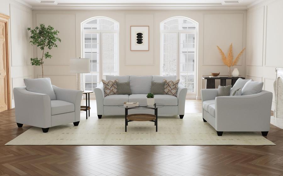 (image for) Salizar 3-piece Upholstered Flared Arm Sofa Set Sand - Click Image to Close