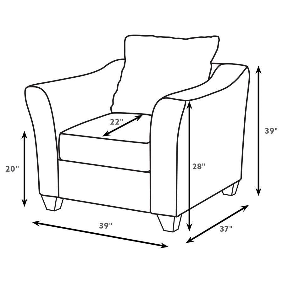 Modal Additional Images for Salizar 3-piece Upholstered Flared Arm Sofa Set Sand