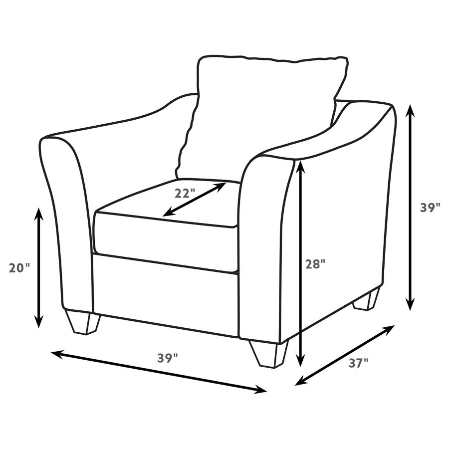 Modal Additional Images for Salizar Upholstered Flared Arm Accent Chair Sand