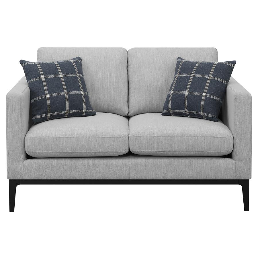 (image for) Apperson 2-piece Upholstered Track Arm Sofa Set Light Grey