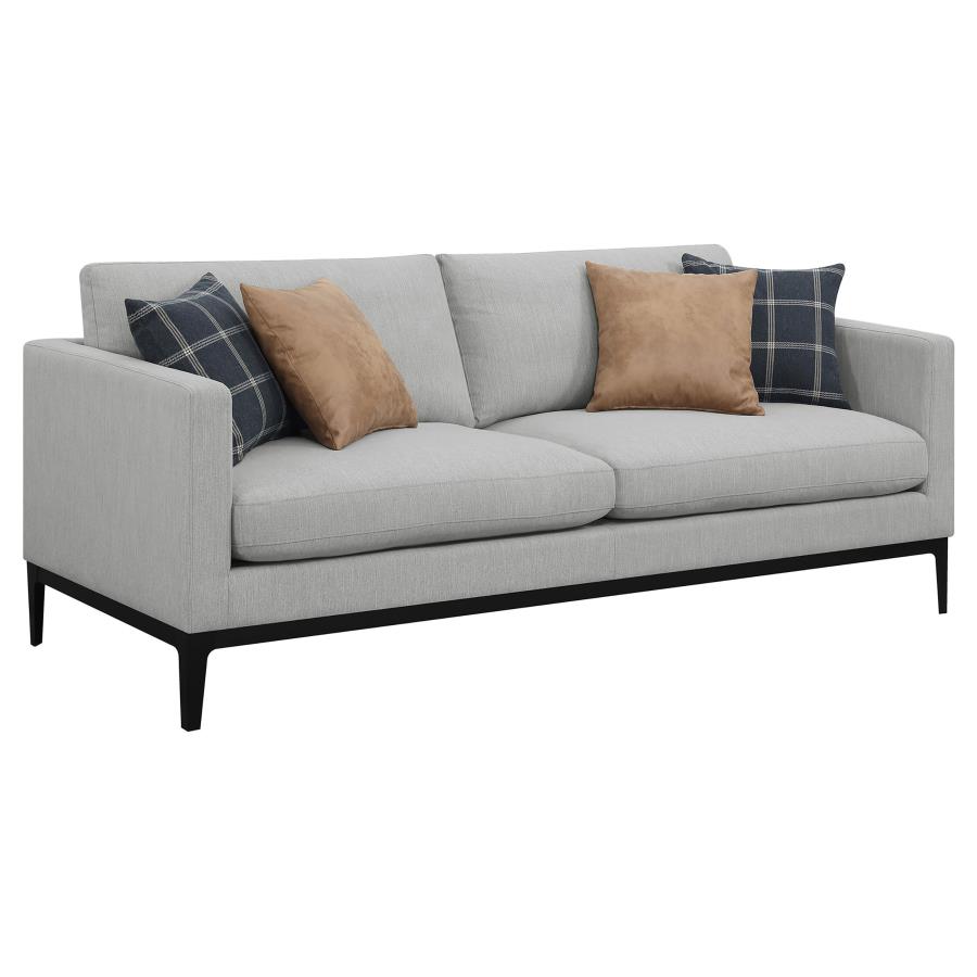 (image for) Apperson Upholstered Track Arm Sofa Light Grey - Click Image to Close