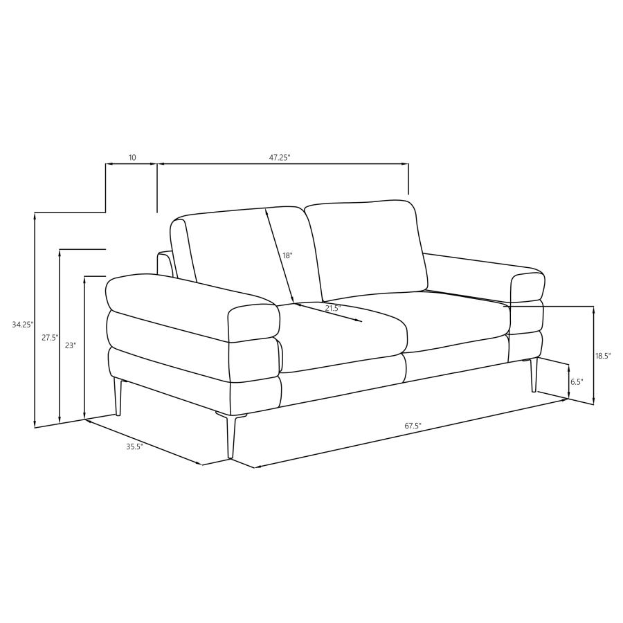 (image for) Jessel 2-piece Chenille Upholstered Sofa Set Ivory