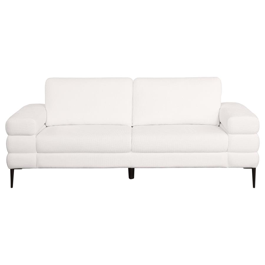 (image for) Jessel Chenille Upholstered Track Arm Sofa Ivory