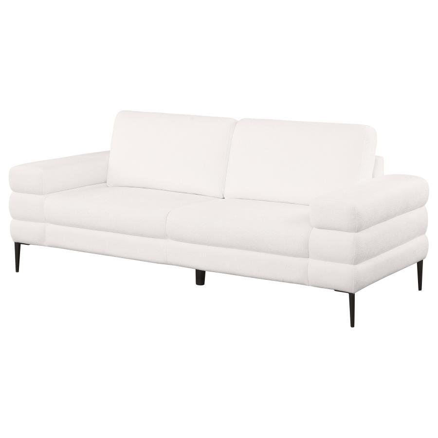 (image for) Jessel Chenille Upholstered Track Arm Sofa Ivory