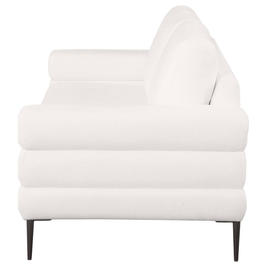 (image for) Jessel Chenille Upholstered Track Arm Sofa Ivory