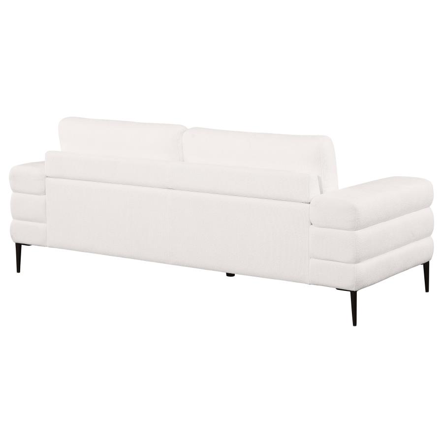 (image for) Jessel Chenille Upholstered Track Arm Sofa Ivory