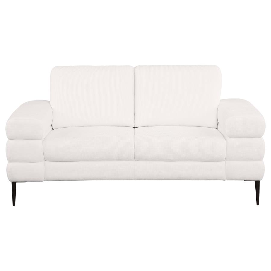 (image for) Jessel Chenille Upholstered Track Arm Loveseat Ivory