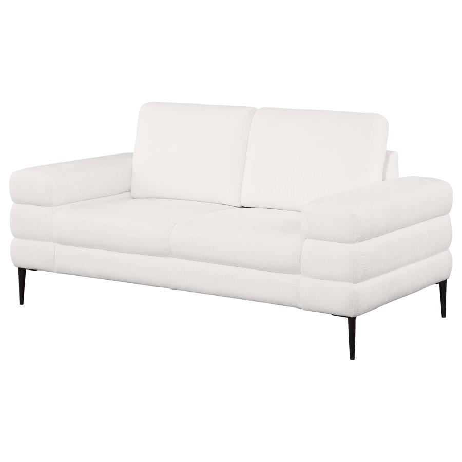 (image for) Jessel Chenille Upholstered Track Arm Loveseat Ivory