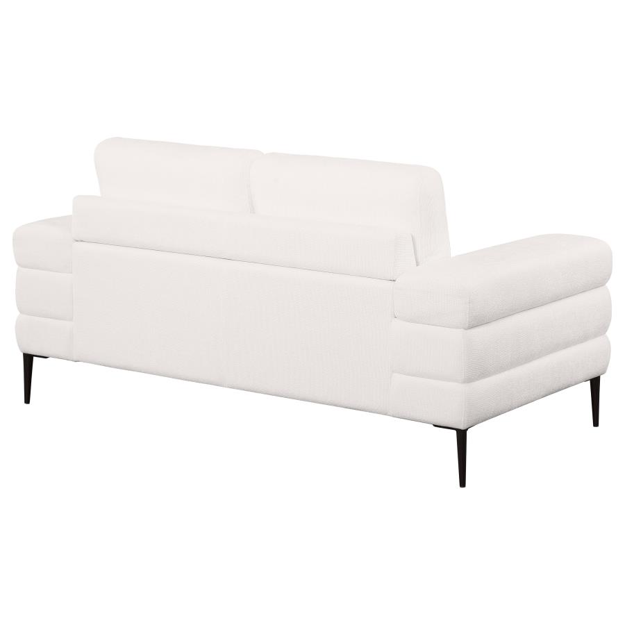 (image for) Jessel Chenille Upholstered Track Arm Loveseat Ivory