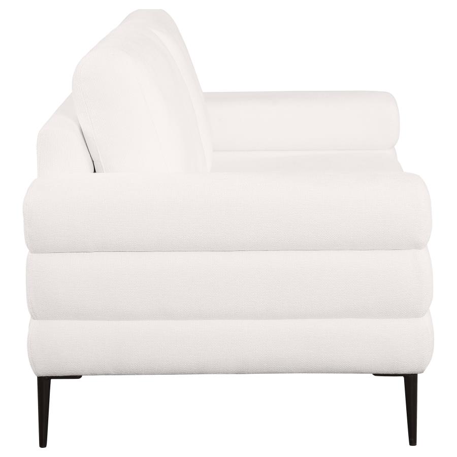 (image for) Jessel Chenille Upholstered Track Arm Loveseat Ivory