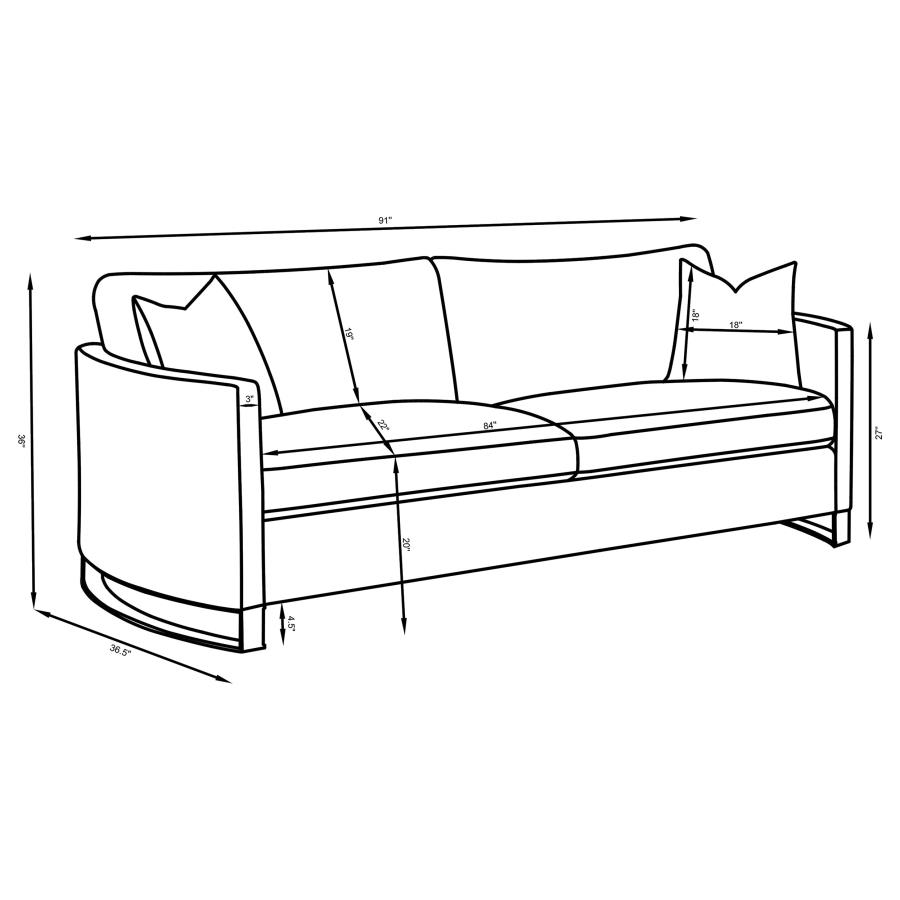 (image for) Corliss Upholstered Arched Arm Sofa Beige